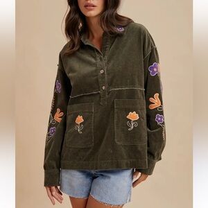 In loom Dark Olive The Dakota Corduroy Top Size Medium 36090